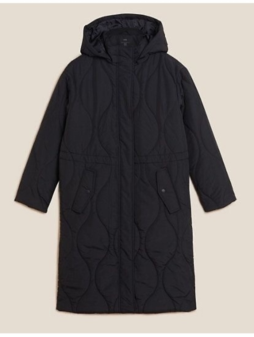 Zara Oversized Long Quilted Limited Edition Black Coat Size S